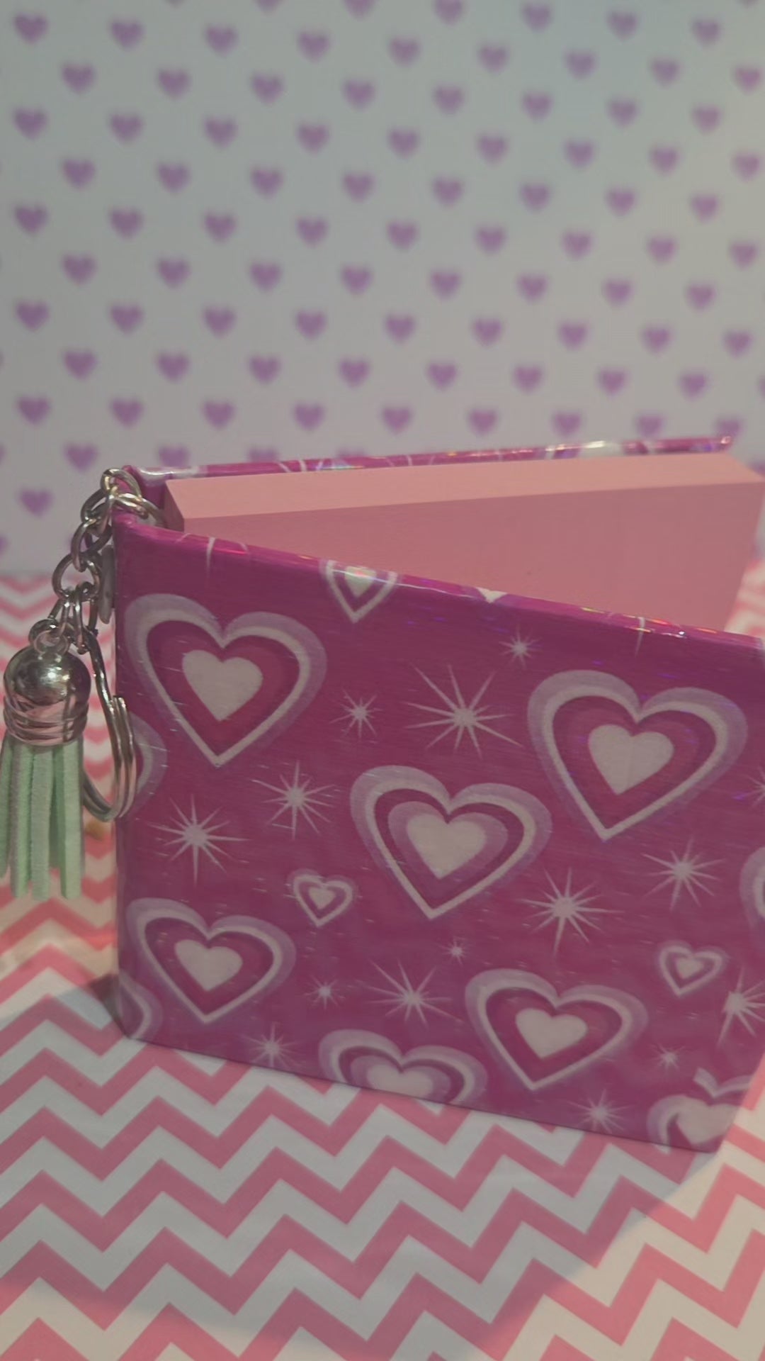Pink Heart Sticky Note Cover