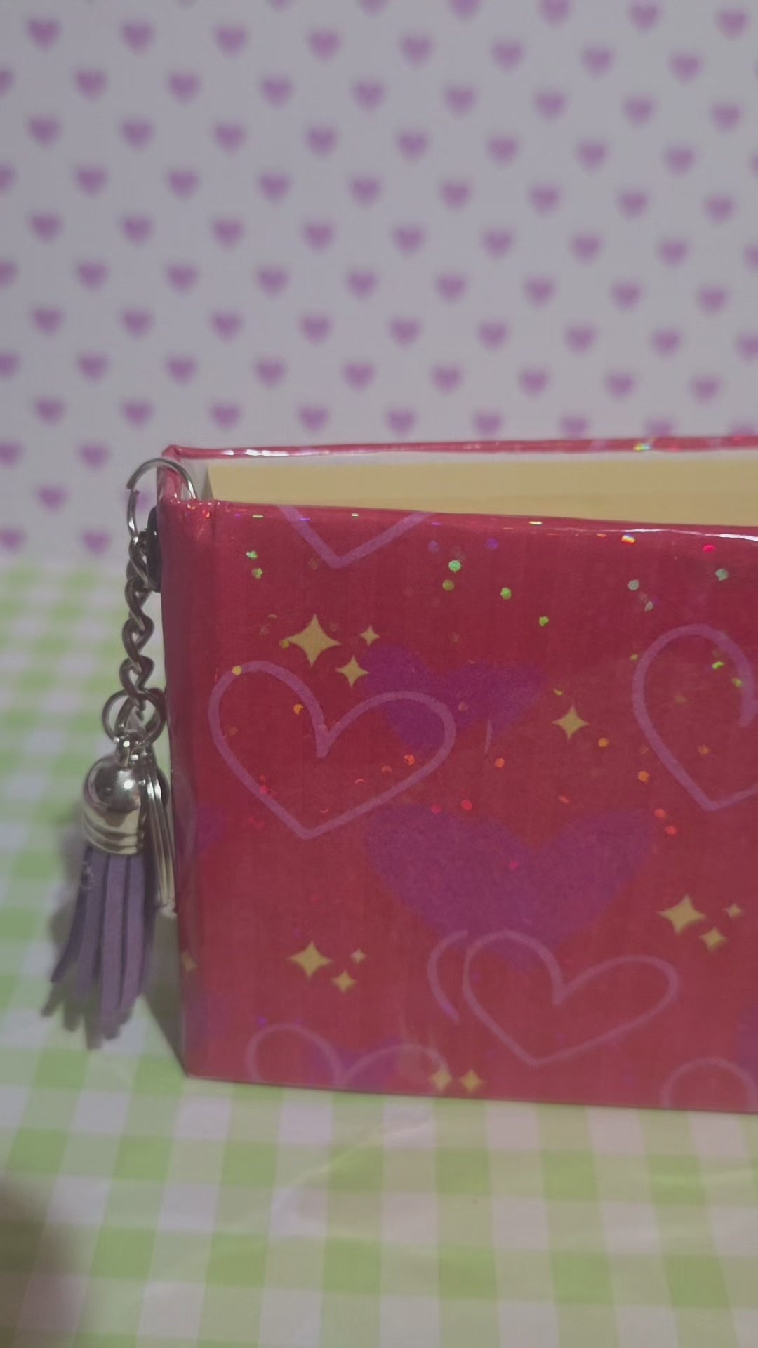 Sparkle Hearts sticky note cover