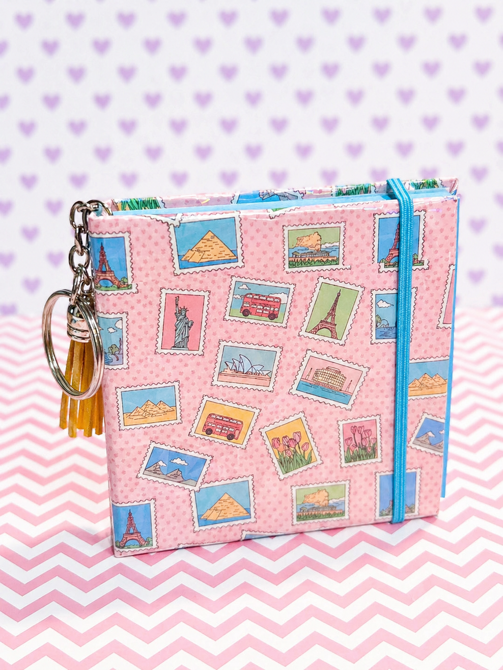 Travel Stamps Sticky Note Cover