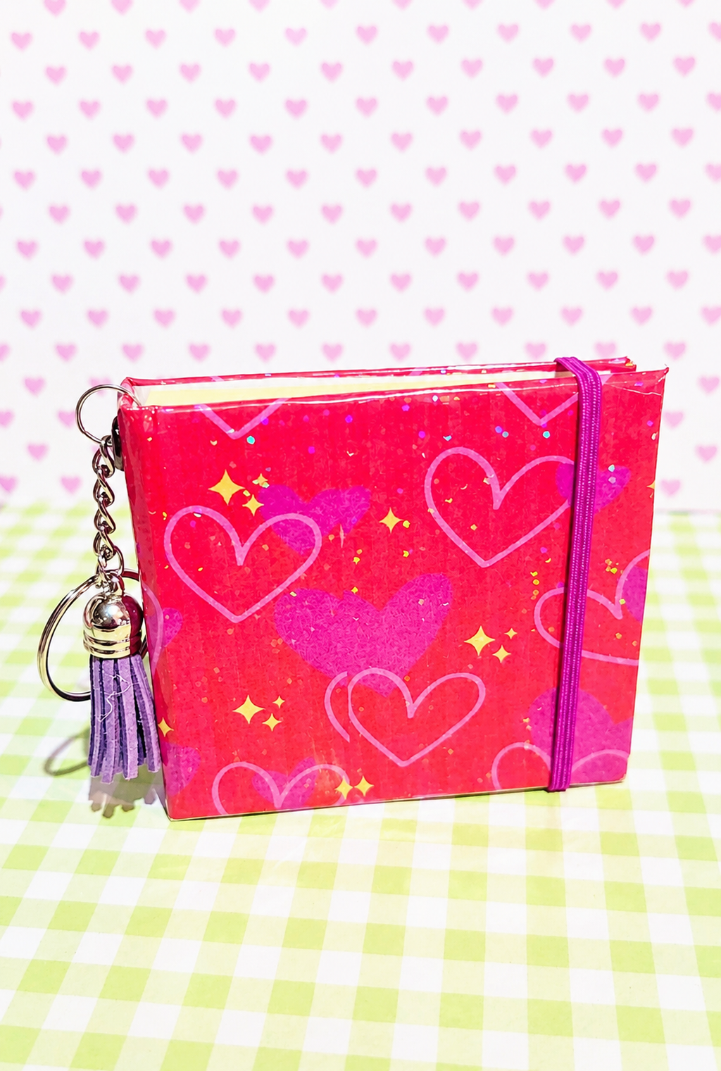 Sparkle Hearts sticky note cover