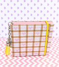 Pastel Heart Plaid Sticky Note Holder.